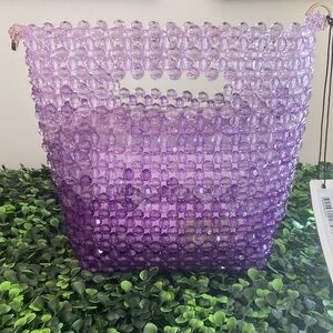 Olga Berg Lavender Ombre Beaded Shoulder Bag